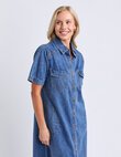 Elm AYLA DENIM MIDI DRESS