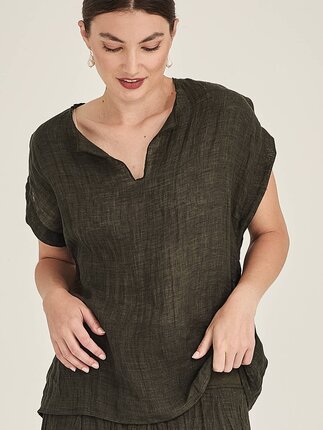 Caroline Sills PALMER LINEN Top-tops-Diahann Boutique