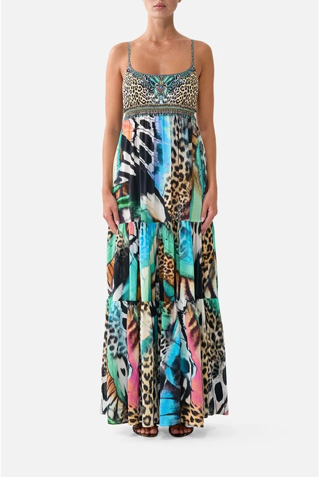 Camilla LONG DRESS WITH JERSEY BODICE