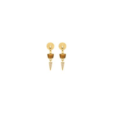 Talis Chains DAGGER HUGGIE Earrings-Tigers Eye-accessories-Diahann Boutique